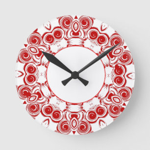 Red Swirl Clock