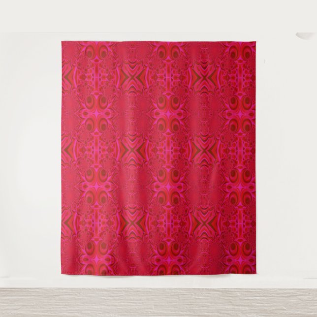 Red Swirl Design Tapestry (Front)