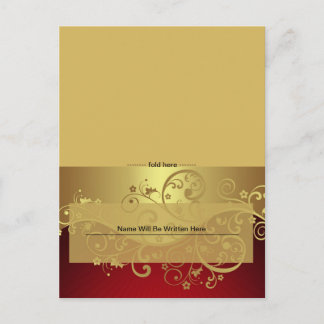Red Swirl Place Card
