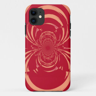 Red Swirl Retro Art Deco iPhone 11 Case