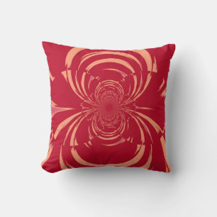 Red Swirl Retro Art Deco Cushion