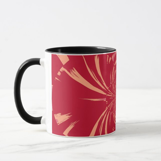 RED SWIRL RETRO ART DECO MUG (Left)