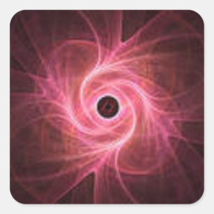 Red Swirl Square Sticker