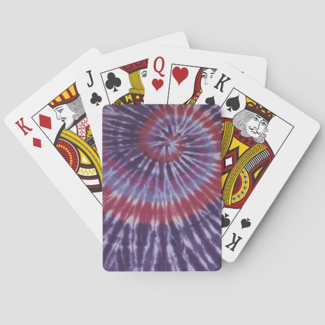 Red Swirl Tie Dye Bicycle Playing Cards (Back)