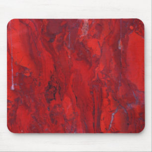 Red swirled marble slab mouse mat