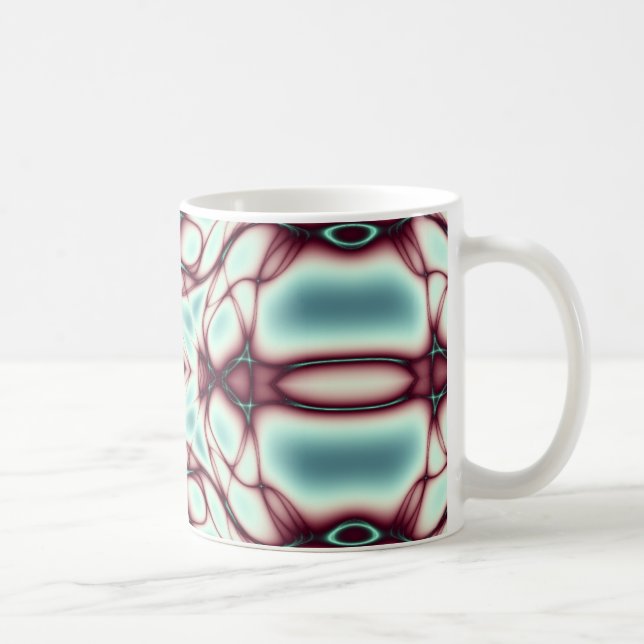Red Swirls Abstract Art Coffee Mug (Right)