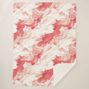 Red Swirls Peppermint Christmas Sherpa Blanket