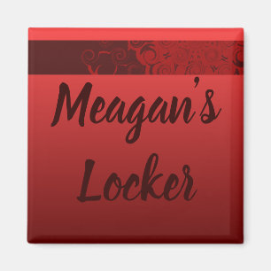 Red Swirls Personalised Locker Magnet