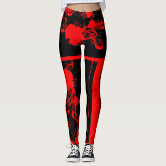 red swivel leggings
