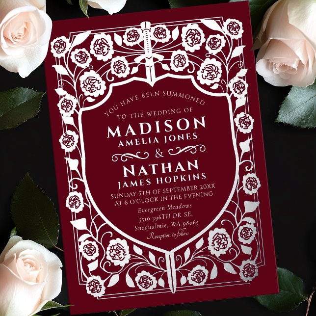 Red Sword Shield Mediaeval Monogram Wedding (Creator Uploaded)