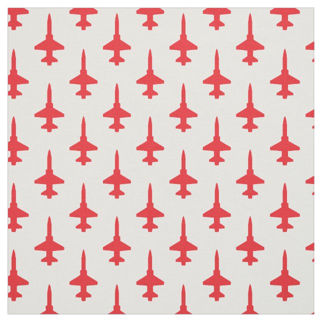 Red T-38 Talon Pattern on White Fabric (Swatch)