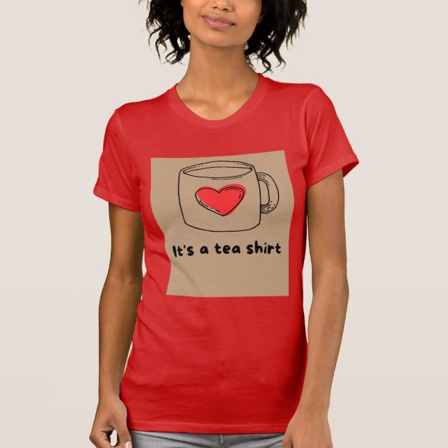 Red T shirt with Tea shirt Typography (Front)