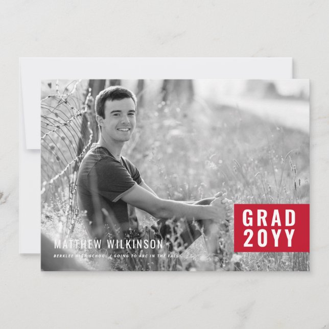Red Tab Graduation Announcement (Front)