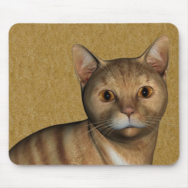 Red Tabby Cat Mouse Mat (Front)