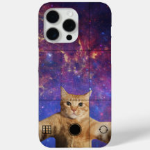 Red Tabby Cat Taking a Selfie in Space