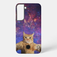 Red Tabby Cat Taking a Selfie in Space
