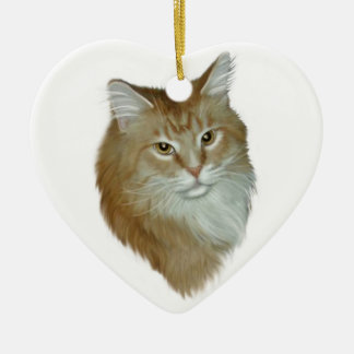 Red Tabby Maine Coon Ceramic Tree Decoration