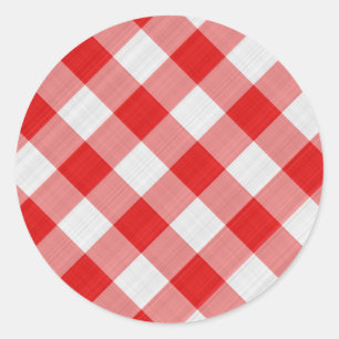 red table cloth classic round sticker