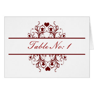 red table seating card