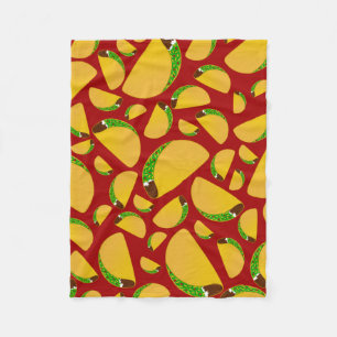 Red taco pattern fleece blanket