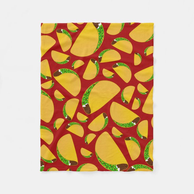 Red taco pattern fleece blanket (Front)