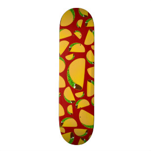 Red taco pattern skateboard