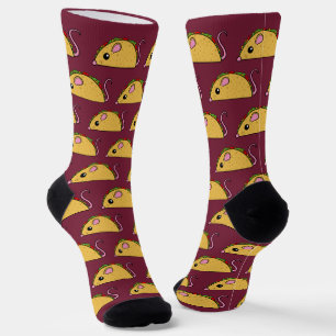 Red Taco Rat Crew Socks