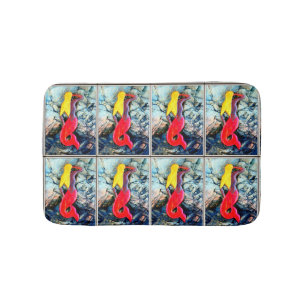 red-tail blonde mermaids bath mat