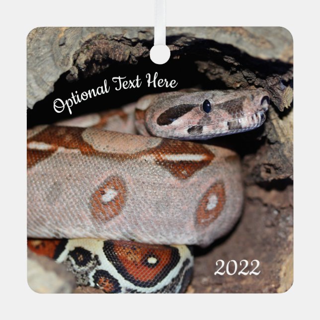 Red Tail Boa Constrictor Snake Metal Tree Decoration (Front)