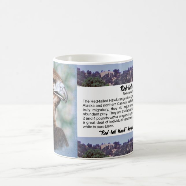 Red-tail Hawk airbrush Coffee Mug (Center)