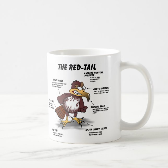 Red-tail Hawk Cartoon Coffee Mug (Right)