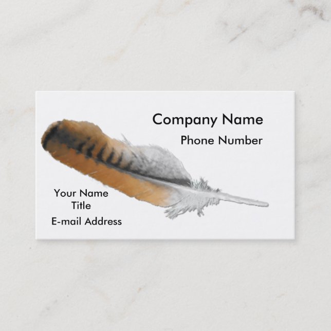 Red-tail Hawk feather Business Card (Front)