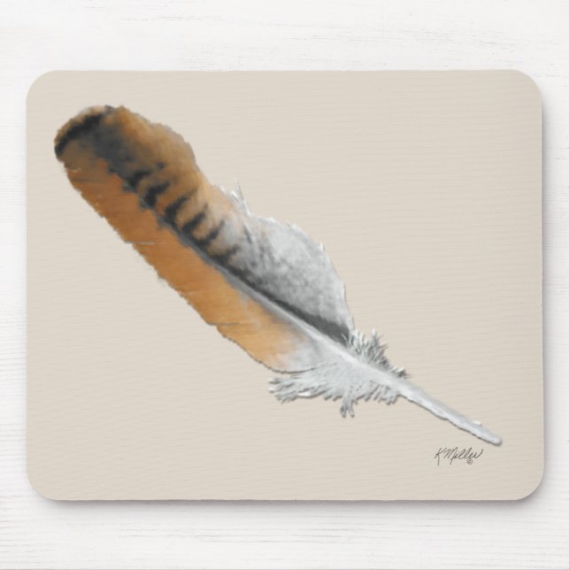 Red-tail Hawk feather Mouse Mat (Front)