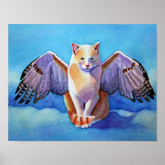 Red Tail Hawk Kitty Angel Poster (Front)