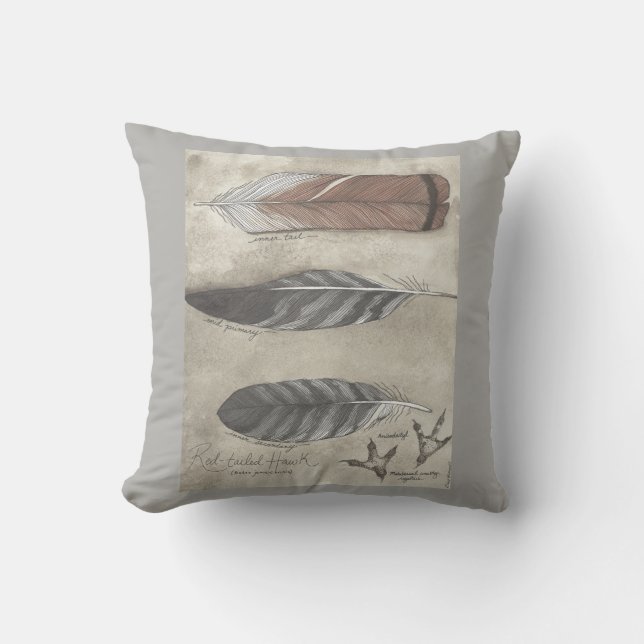 Red Tail Hawk - pillow (Front)