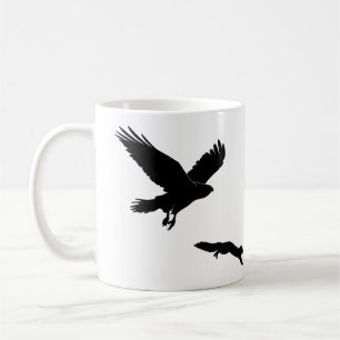 Red tail on squirrel silouette coffee mug