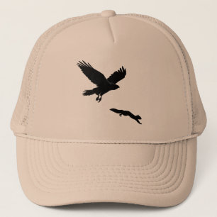 Red tail on squirrel silouette trucker hat
