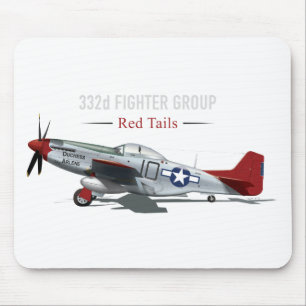 Red Tail P-51 Mustang of the Tuskegee Airmen Mouse Mat