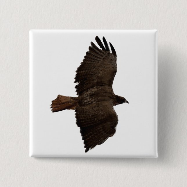 Red-tail sketch 15 cm square badge (Front)