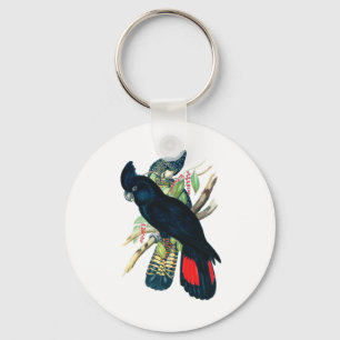 Red tailed, Black (Banksian) Cockatoos. Key Ring