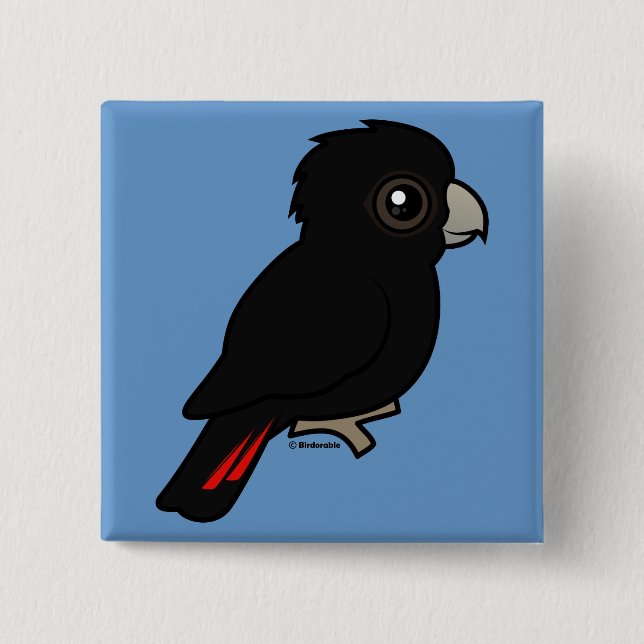 Red-tailed Black Cockatoo 15 Cm Square Badge (Front)