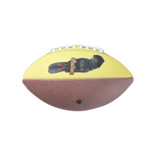 Red-tailed black cockatoo bird cartoon american football