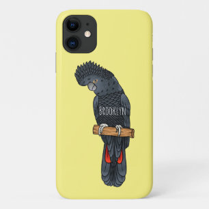 Red-tailed black cockatoo bird cartoon iPhone 11 case