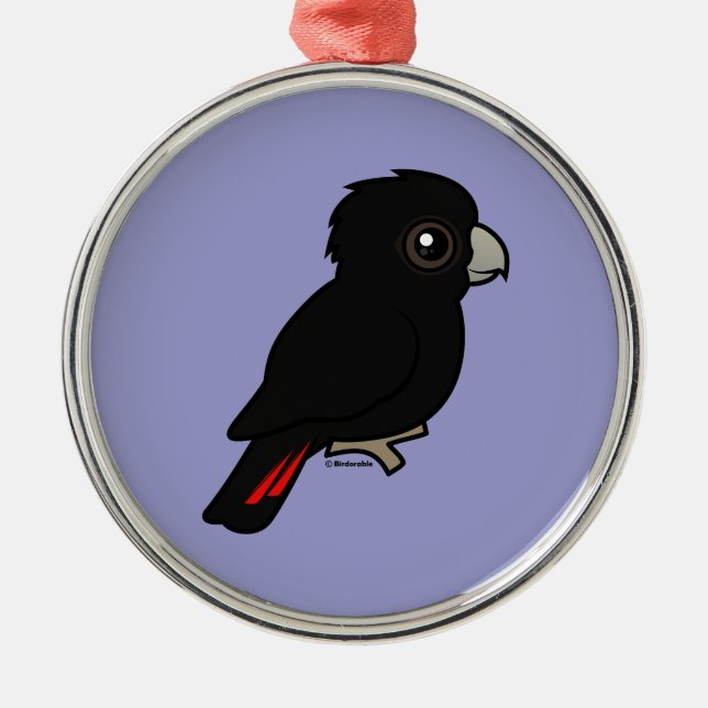 Red-tailed Black Cockatoo Metal Tree Decoration (Front)