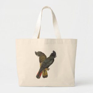 Red-tailed Black Cockatoo Pair Large Tote Bag