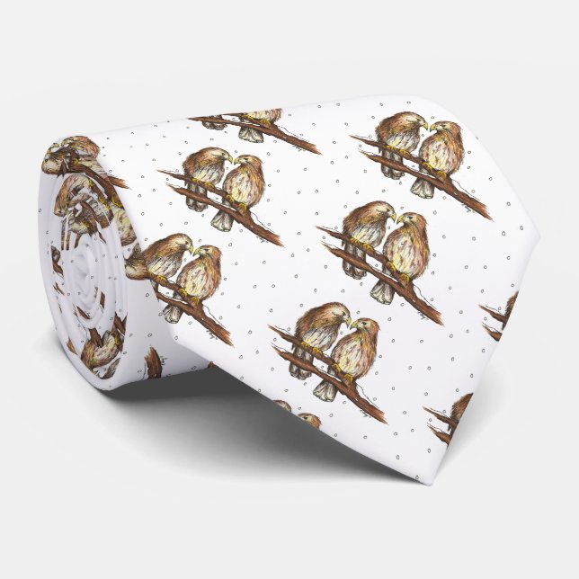 Red Tailed Hawk Birds Lovebird Bird Watching Tie (Rolled)
