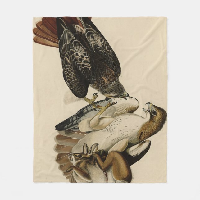 Red-tailed Hawk from Audubon's Birds of America Fleece Blanket (Front)