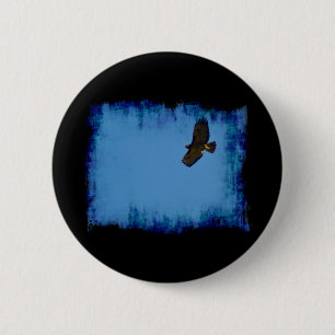 Red Tailed Hawk in Flight 6 Cm Round Badge