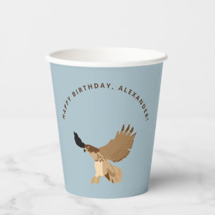 Red-Tailed Hawk in Flight Birthday Party Paper Cups