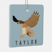 Red-Tailed Hawk in Flight Personalised Ceramic Ornament (Right)